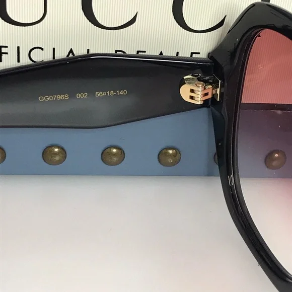 Gucci Sunglasses Women's GG0796S 002 Black/Red Gradient - Picture 15 of 16